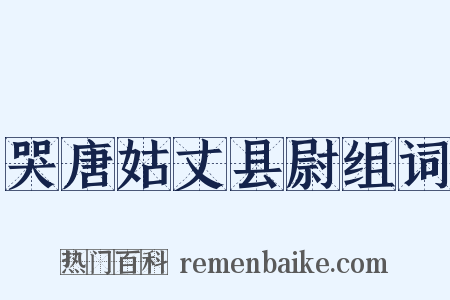 哭唐姑丈县尉组词是什么意思的图片